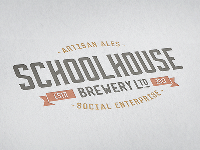 Schoolhouse Brewery ale beer branding brewery letterpress logo ribbons