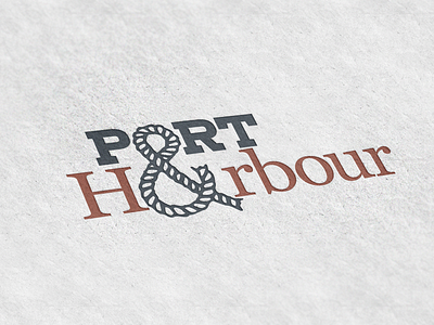 Port And Harbour Logo ampersand clever harbour nautical naval navy ocean port rope sea