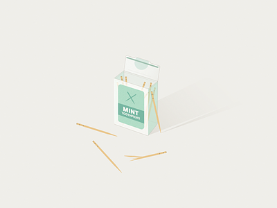 Toothpicks illustration line mint simple subtle toothpick