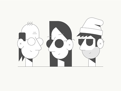 Simple Faces characters faces illustrator line simple