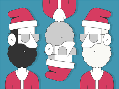 Off Season Santas christmas illustrator line santa simple