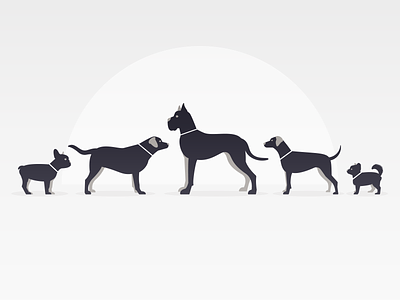 Dog Sizes adobe illustrator canine dogs minimal silhouette simple