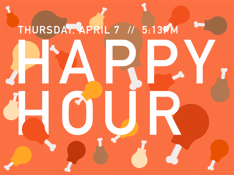 Happy Hour Dos simple invite animated gif wings happy hour animation animated gif
