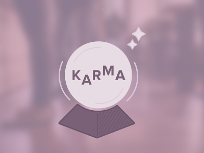 Karma crystal ball illustration karma magic purples shades