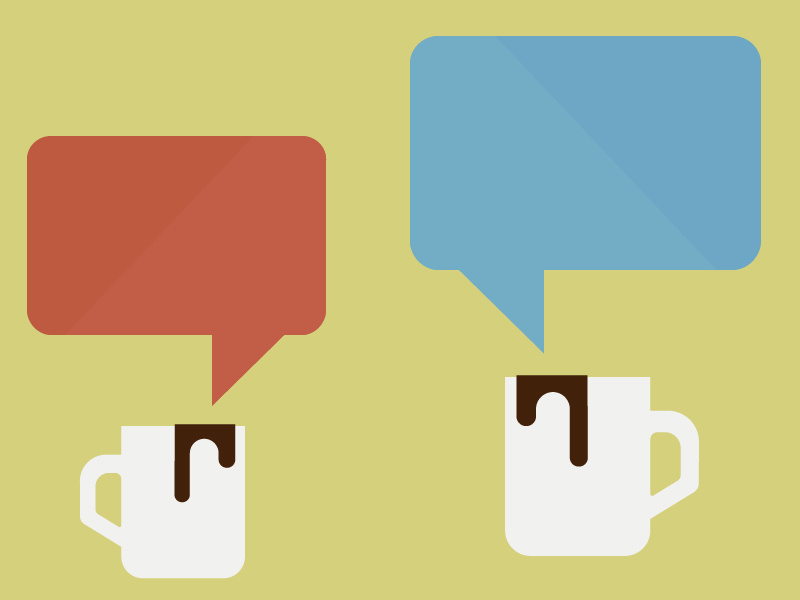 Coffee & Critique critique chat coffee illustration