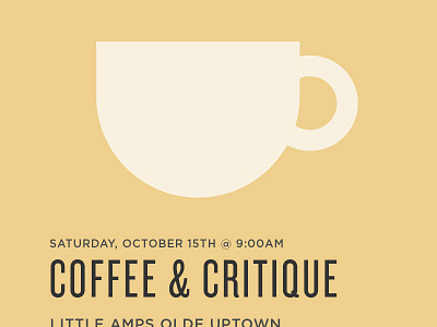 Coffee & Critique: Updated aiga coffee condensed sans serif harrisburg hbg icon illustration invitation narrow sans serif sans serif simple yellows
