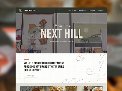 Take the Next Hill agency site infantree lancaster muted colors nuetrals portfolio project site video background web design