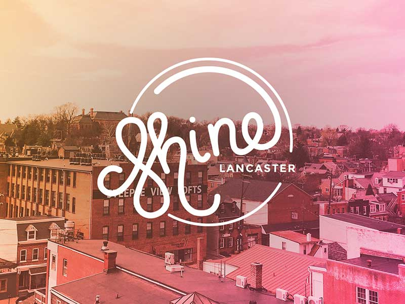 Shine Lancaster lancaster overlay gradient logo lettering