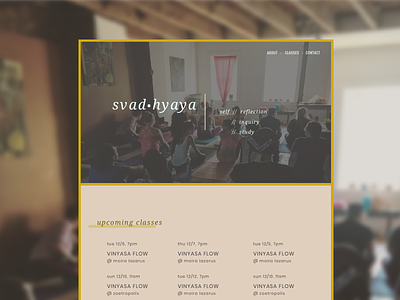 Svad•hyaya: Studio Page event event site new age one page one page site studio website yoga