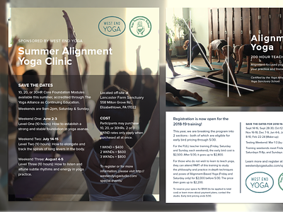 Align event flyer post card print materials yoga