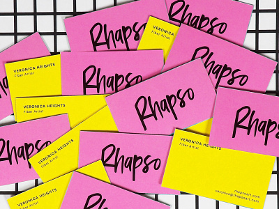 Rhapso Business Cards 90s business cards embroidery grid memphis memphis design memphis style rhapso