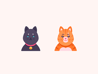There are 2 types of Cats animals cats characterdesign color elements flat graphic design icons illustration logo vector
