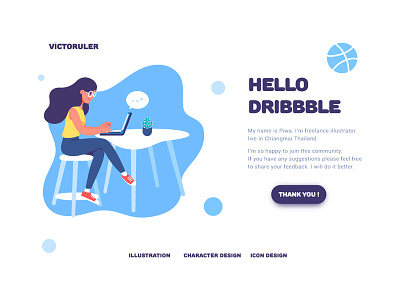 Hello Dribbble ! character design graphic design illustration