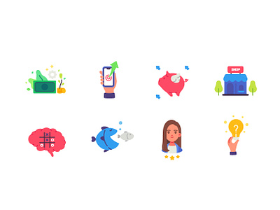 Business and Finance icon set design icons