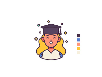 Graduate student avatar characterdesign graphic design icons illustration
