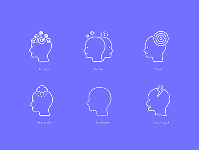 Mental Illness Icons design graphic design icons illustration medical mental health sign symbol vector