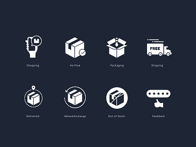 Logistics Elements branding delivery glyph graphic design icons illustration logistics shipping solid ui vector website