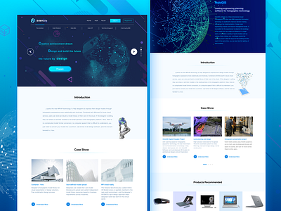 BIMholo Holographic Technology Platform Product Page design hololens icons illustration interactive interface mixed particle product reality ue ui ui design ux visualization web