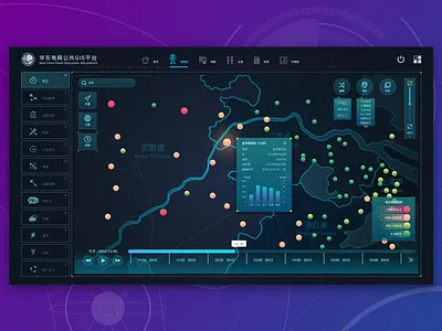 East China Power Grid public GIS platform01 backstage bi big screen chart dashboard data design display electric power gis hud interface map ue ui ui design ux visualization web