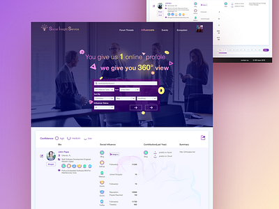 social lnsight servie interface02 chart interface purple ue ui ui design uidesign ux visualization web