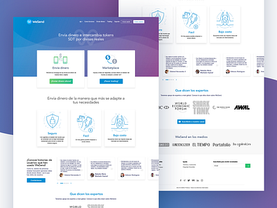 WeSend Marketplace blockchain concept crypto cryptocurrency design landing design landing page design landingpage marketplace trading ui web design