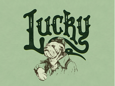 Lucky dog hand lettering illustration lucky pen and ink st. patricks day