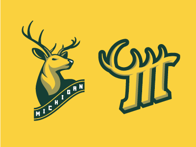 Michigan Stags Concept hockey logo michigan sports stags