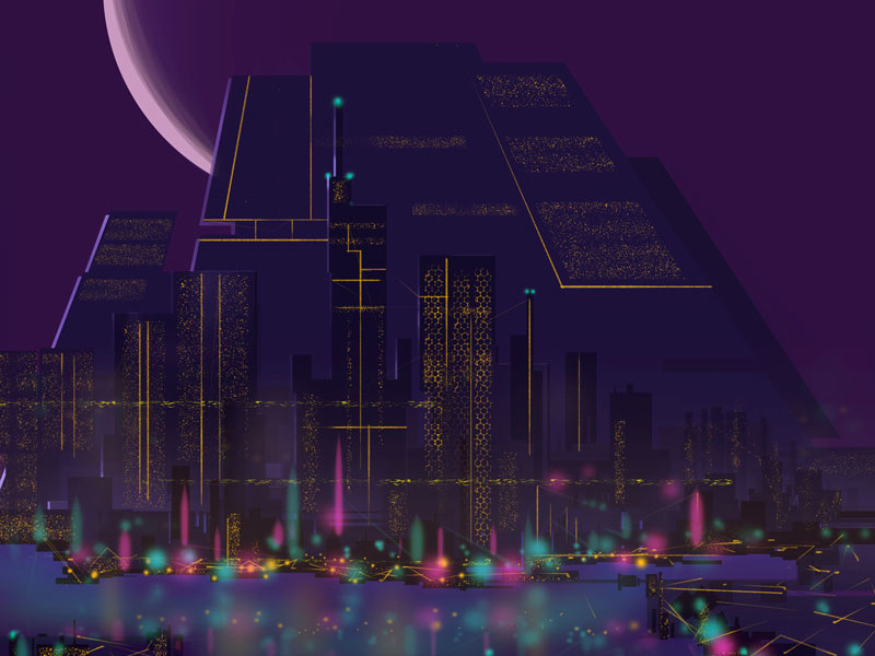 Future City By Robertas On Dribbble