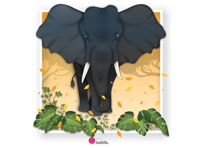 'Gaja'- The Royal Beast animal design elephant forest illustration vector wildlife