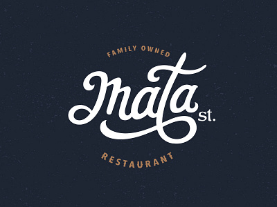 Mata St. Restaurant Logo branding hand lettering identity logo design