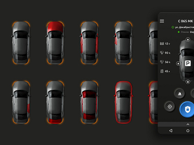 Car security APP. Car alarm statuses