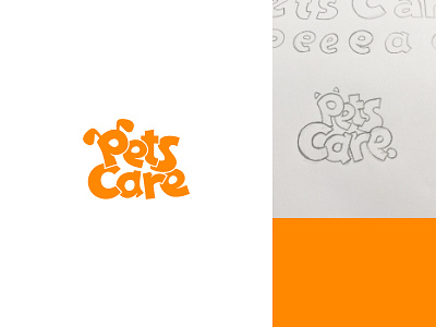 PatseCare animals branding care color drawing logo logotype orange pets