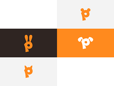 PetsCare App - brandmark branding brandmark cat dog logo logomark orange pets rabbit