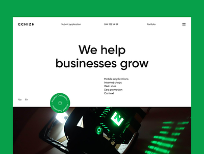 Echizh design agency website design agency app dribbbleweb green interface studio ui ux webdesign webstudio