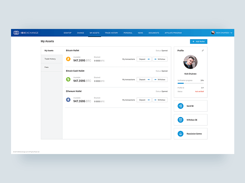 Account pages. Cryptocurrency exchange dashboard blockchain coin crypto cryptocurrency dashboard exchange google interface material materialize ui ux