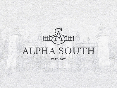 Alpha South logo alpha black brand door gate logo logotype paper south white