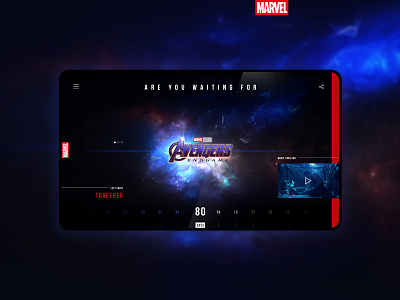 Marvel. Avengers End Game avengers experience free interface ix kit landing landing page marvel marvel app movie photoshop progress psd sketch uidesign web