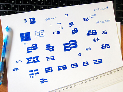 E-BIT BANK bank banking brand brand design branding logo logomark logotypes paper pencil pencils