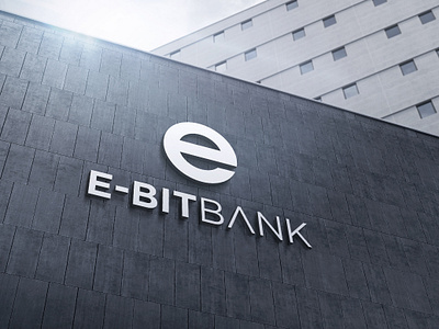 E-BIT BANK logo bank banking bit brand branding house investing light logo logomark logotype wall