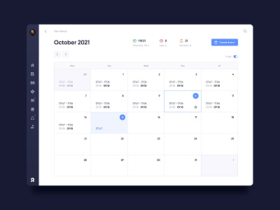 Corporate dashboard. The calendar & time tracking admin calendar dashboard time tracking ui ux work