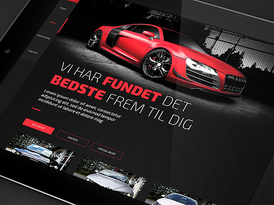 Red car ui ux webdesign