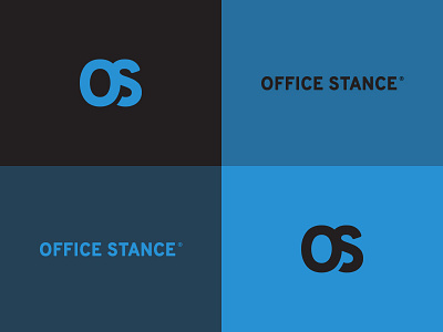 Office Stance black blue bold branding logo