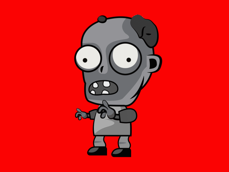 Zombie animation dark lottie motion graphic red zombie