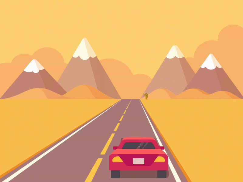 Desert Car Drift after effect animation lottie motion graphic