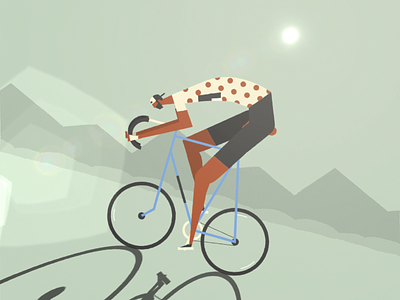 Cycle Climb animation bike biker climb cycling cyclist design flat illustration loop mountain tourdefrance