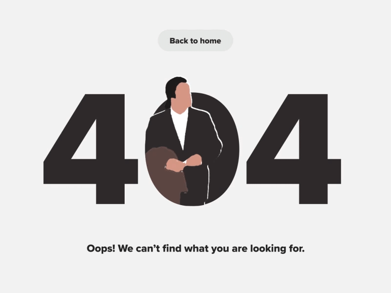 404 page / #DailyUI / #008 404 aftereffects animation error flat graphic design loop motion graphics page pulp fiction rotoscope ui web