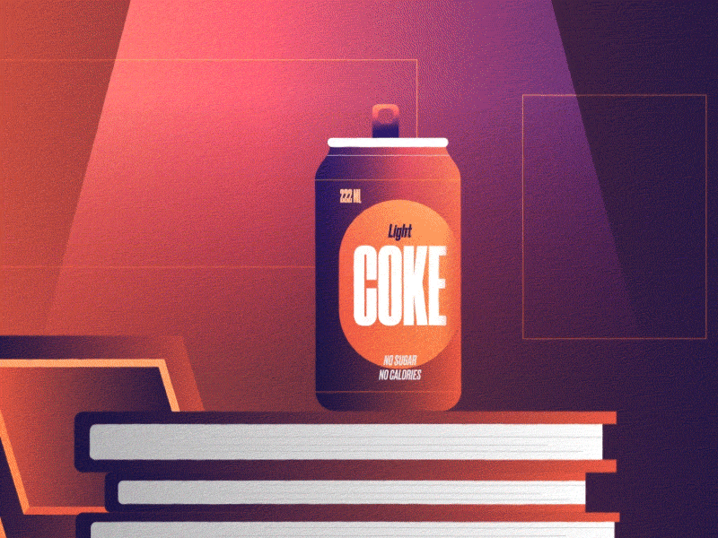 Coke drop shot vector can coke cola television commercial broadcast illustration loop flat design animation