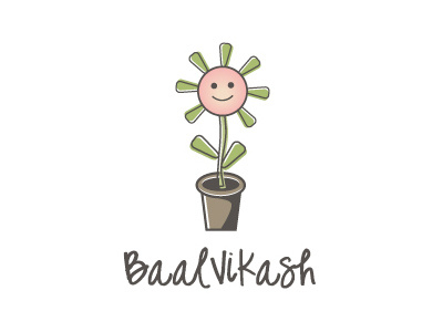 Baal Vikash child development flower kid logo pot