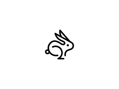 Rabbit Logo animal branding fast hare icon logo marketing rabbit running speed