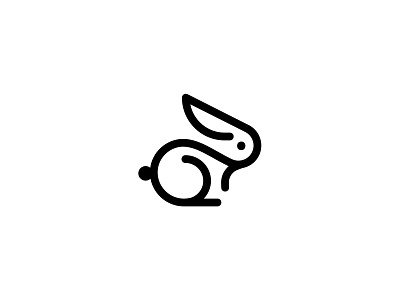 Rabbit Logo (For sale) animal branding bunny for sale unused buy graphic design icon illustration line logo minimal rabbit